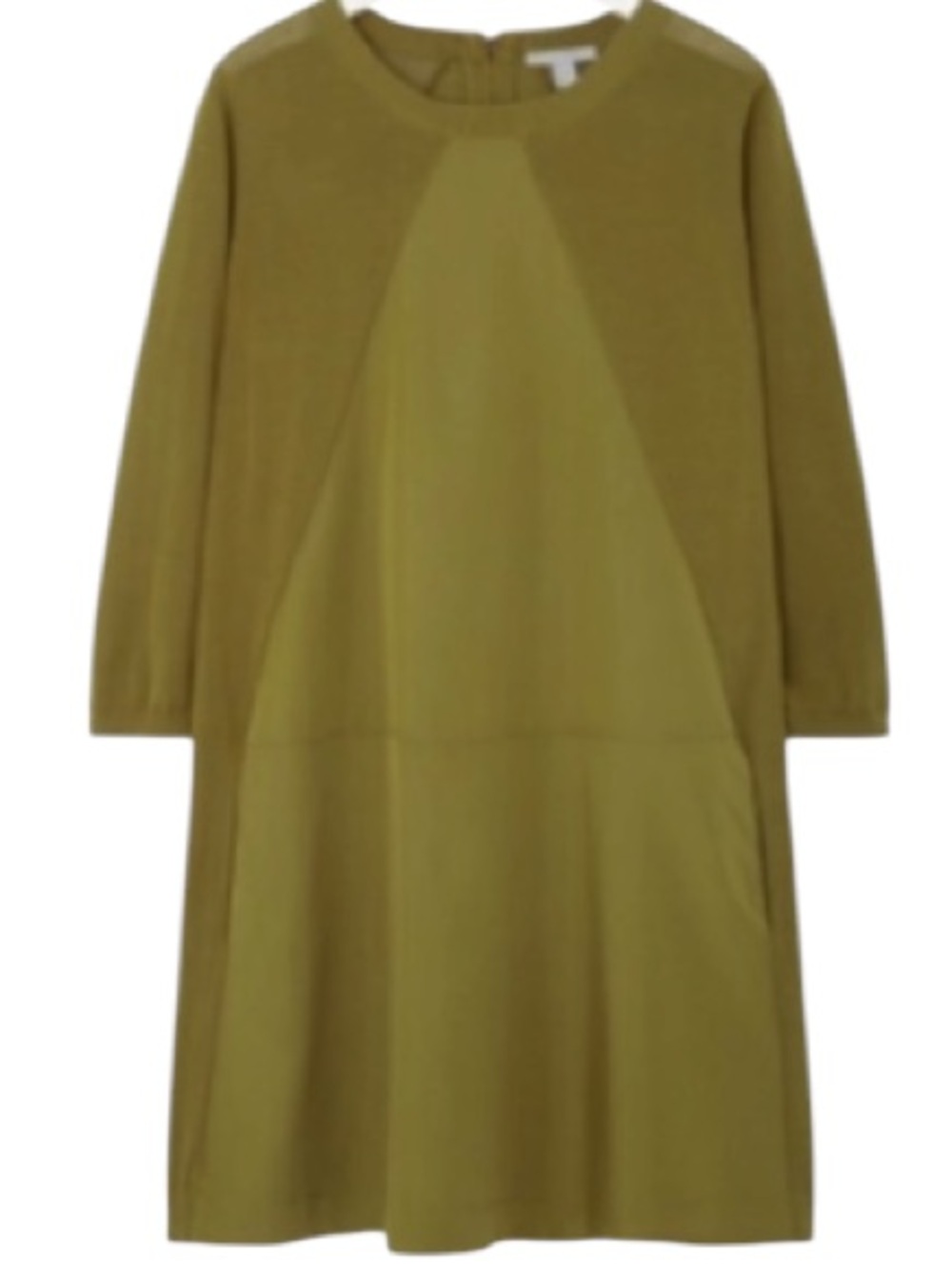 COS olive green triangle panel knit dress size XS